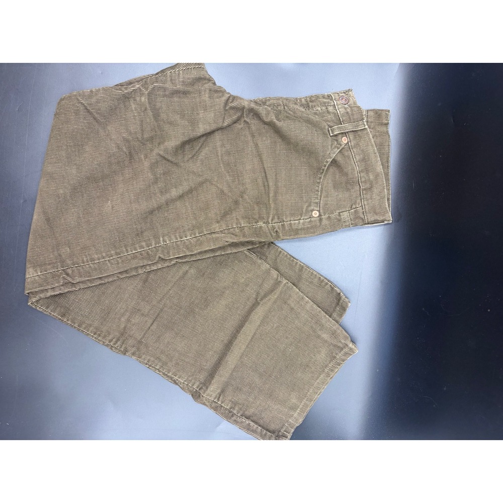 Vintage Levis 10965 Wide Leg Corduroy Pants Olive Green Size M 5 90s Silver Tab